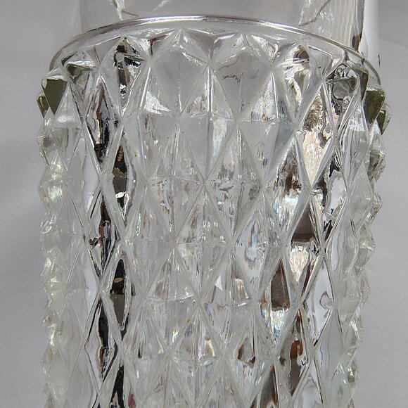 15 oz. Flat Tumbler Pressed Pattern Diamond Point Clear by Indiana Glass - Picture 10 of 10